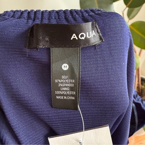 Aqua Bloomingdale’s Blue Satin Zebra Print Mini Dress Sz M - Picture 8 of 9